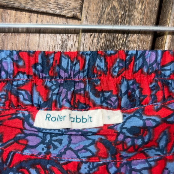 Roller Rabbit Lorien Carlisa Maxi Tier Skirt Red Blue Floral Size Small - Picture 4 of 7